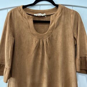 Aryeh Camel Suede Mini Dress